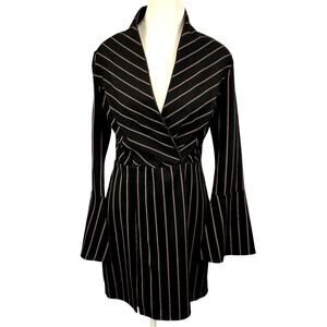 BCB Generation Womens Mini Dress Tunic Size Medium Black with Red Striping